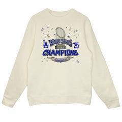 Los Angeles Dodgers Tiny Turnip Women's 2025 World Series Champions Parade Sweatshirt - Cream