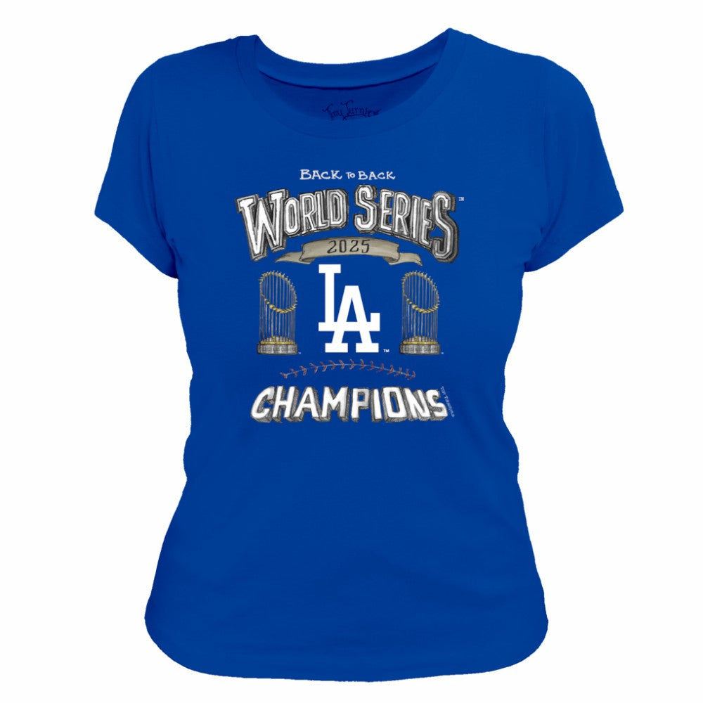 Los Angeles Dodgers Tiny Turnip Women's 2025 World Series Champions T-Shirt - Royal