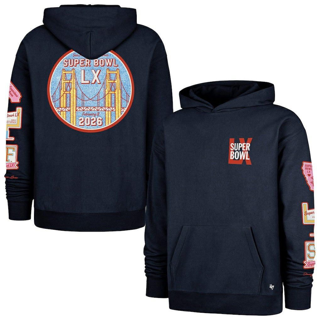 NFL New England Patriots Stoney Clover Lane x '47 Women's Super Bowl LX Patches Foundation Hoodie