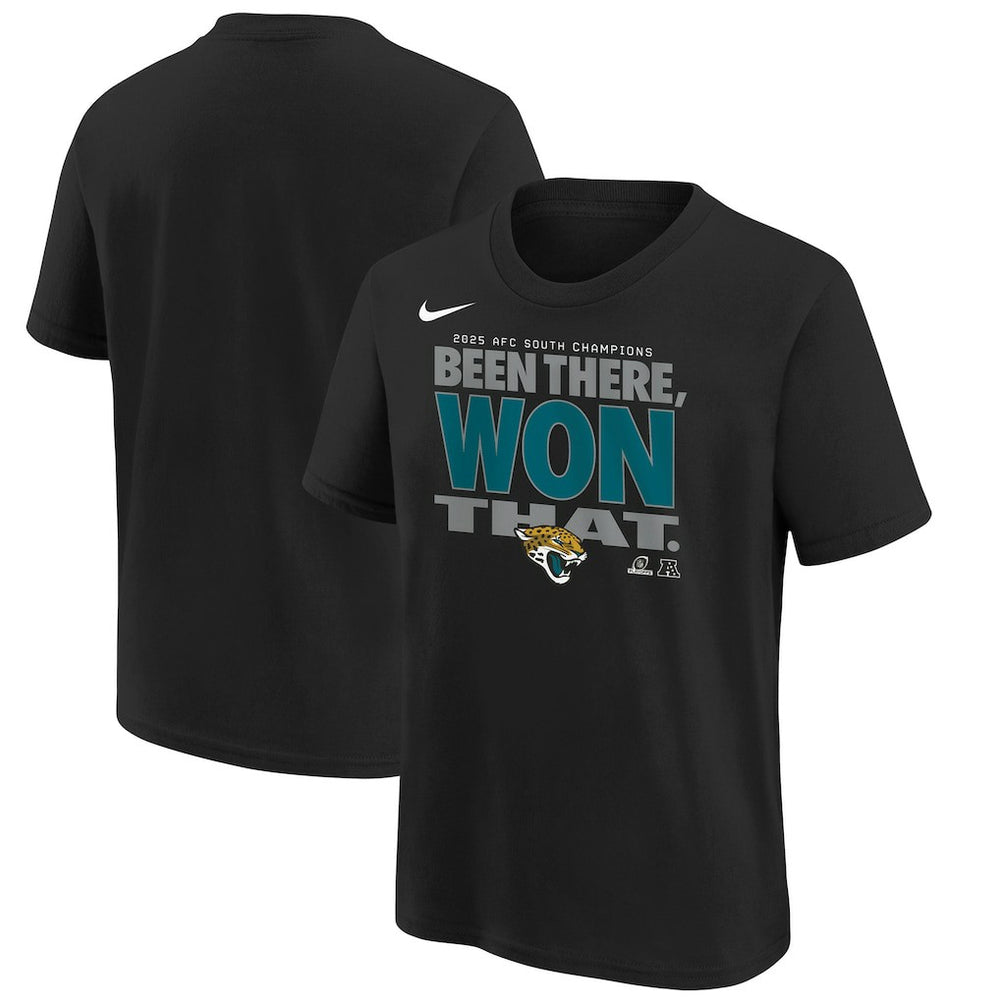NFL Jacksonville Jaguars Youth 2025 AFC South Division Champions Locker Room Trophy Collection T-Shirt