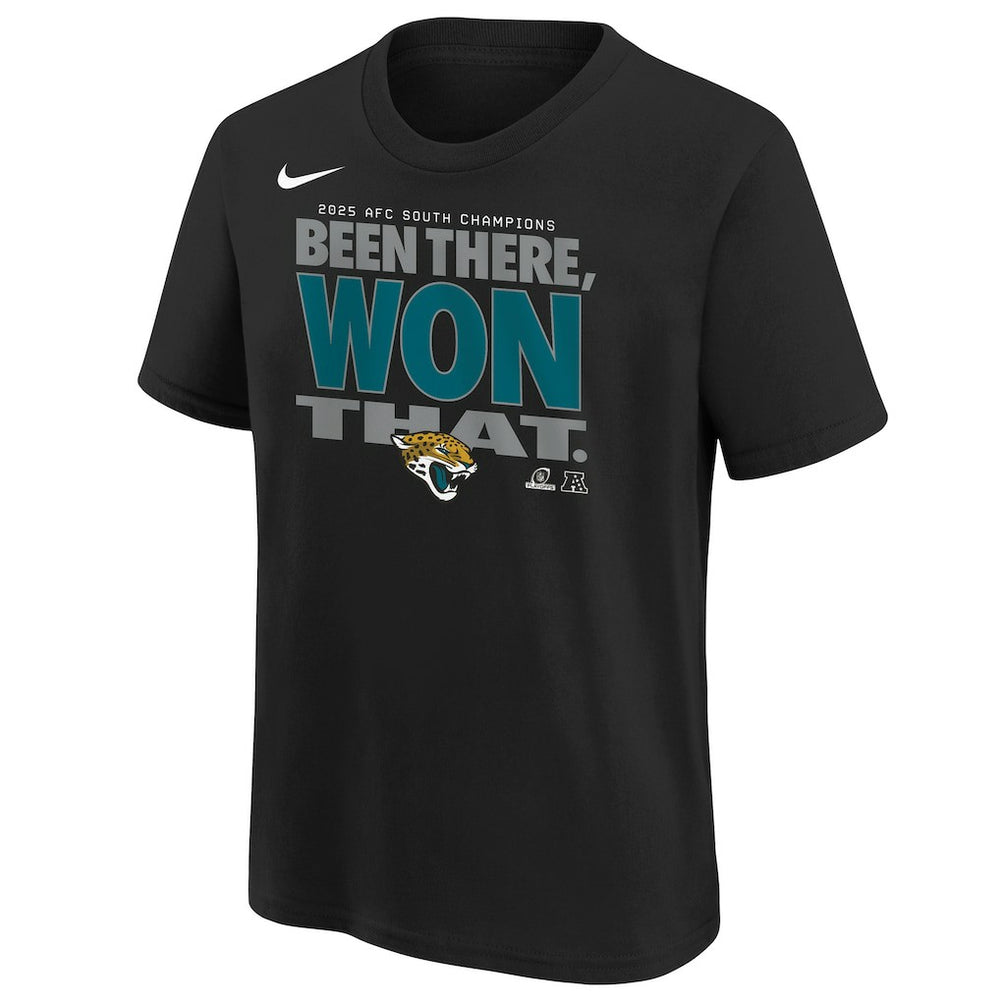 NFL Jacksonville Jaguars Youth 2025 AFC South Division Champions Locker Room Trophy Collection T-Shirt