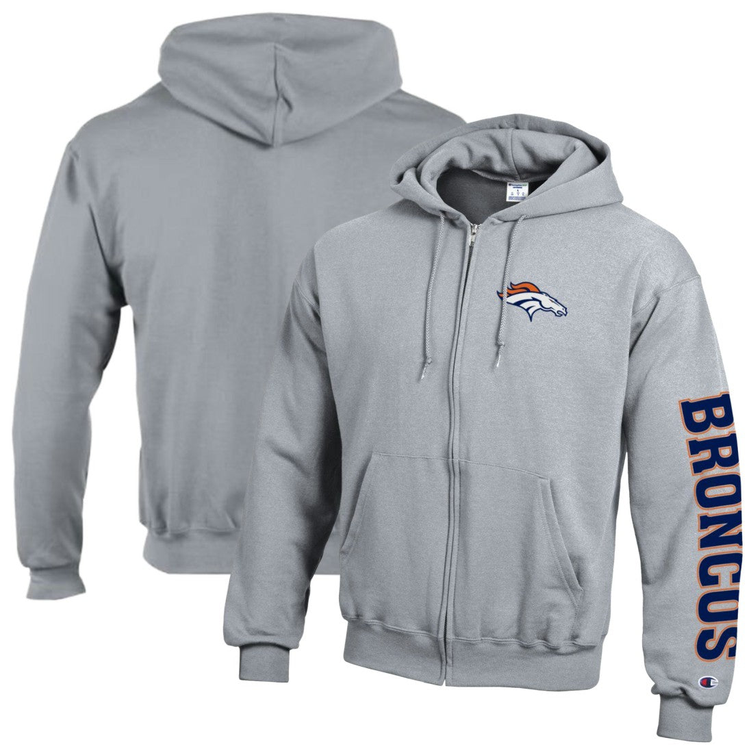 NFL Denver Broncos Powerblend Fleece Full-Zip Hoodie