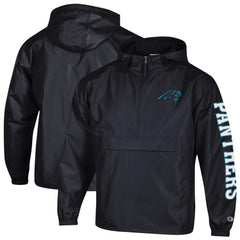 NFL Carolina Panthers Packable Windbreaker Half-Zip Jacket
