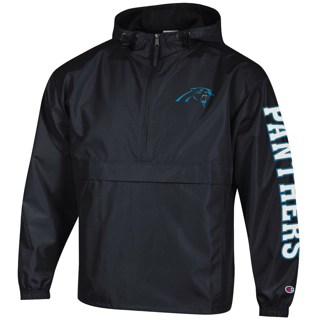 NFL Carolina Panthers Packable Windbreaker Half-Zip Jacket