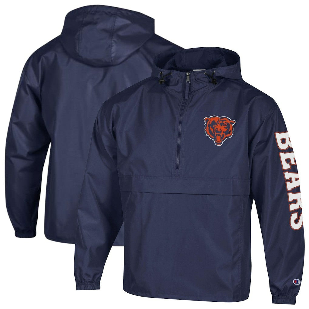 NFL Chicago Bears Packable Windbreaker Half-Zip Jacket