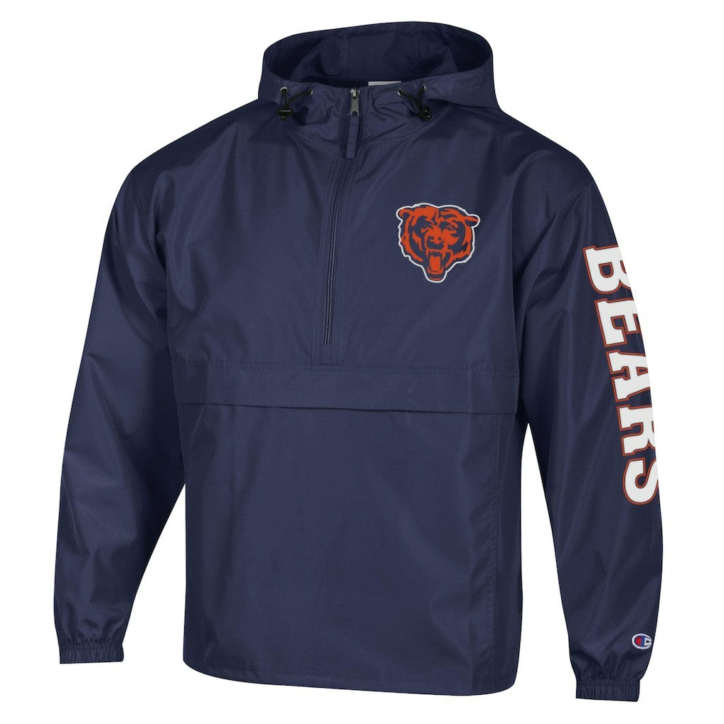 NFL Chicago Bears Packable Windbreaker Half-Zip Jacket