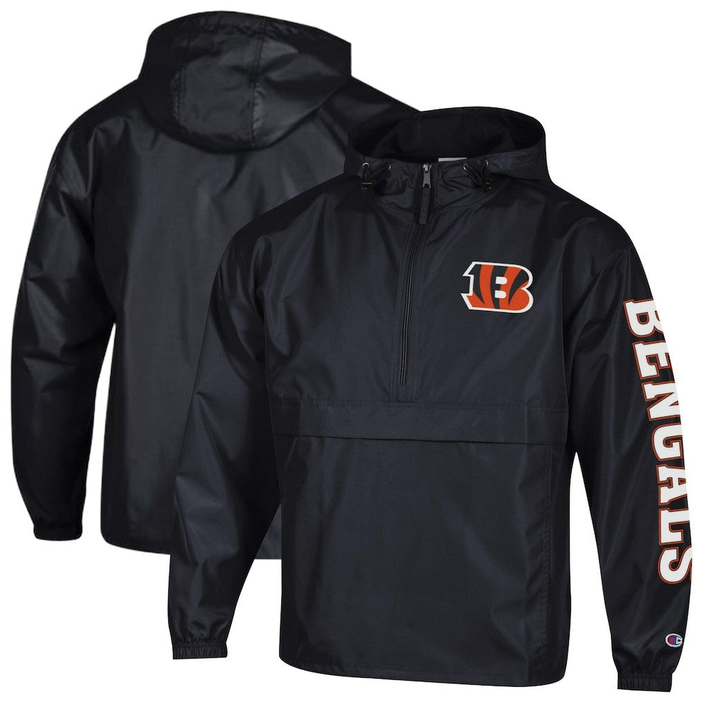 NFL Cincinnati Bengals Packable Windbreaker Half-Zip Jacket