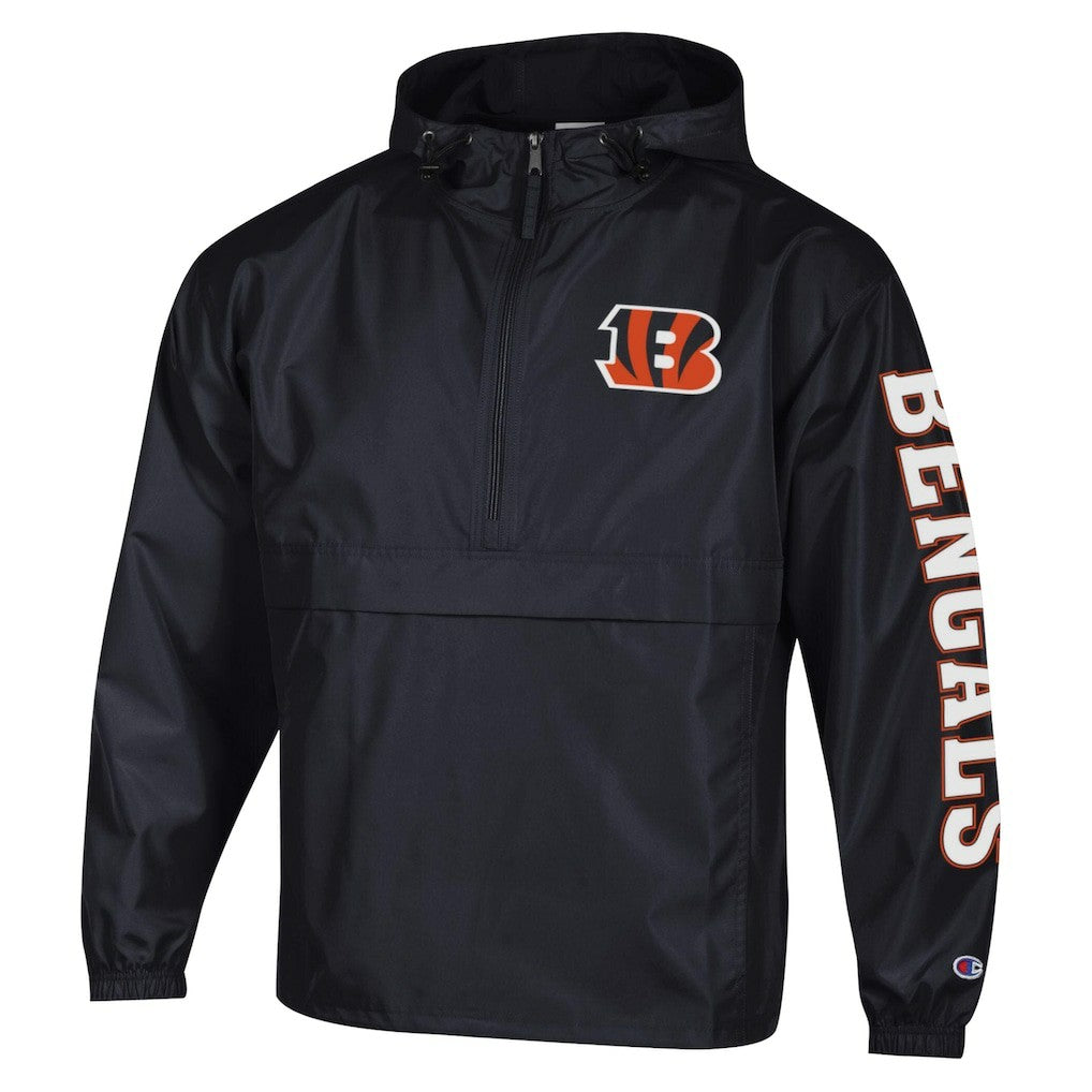 NFL Cincinnati Bengals Packable Windbreaker Half-Zip Jacket