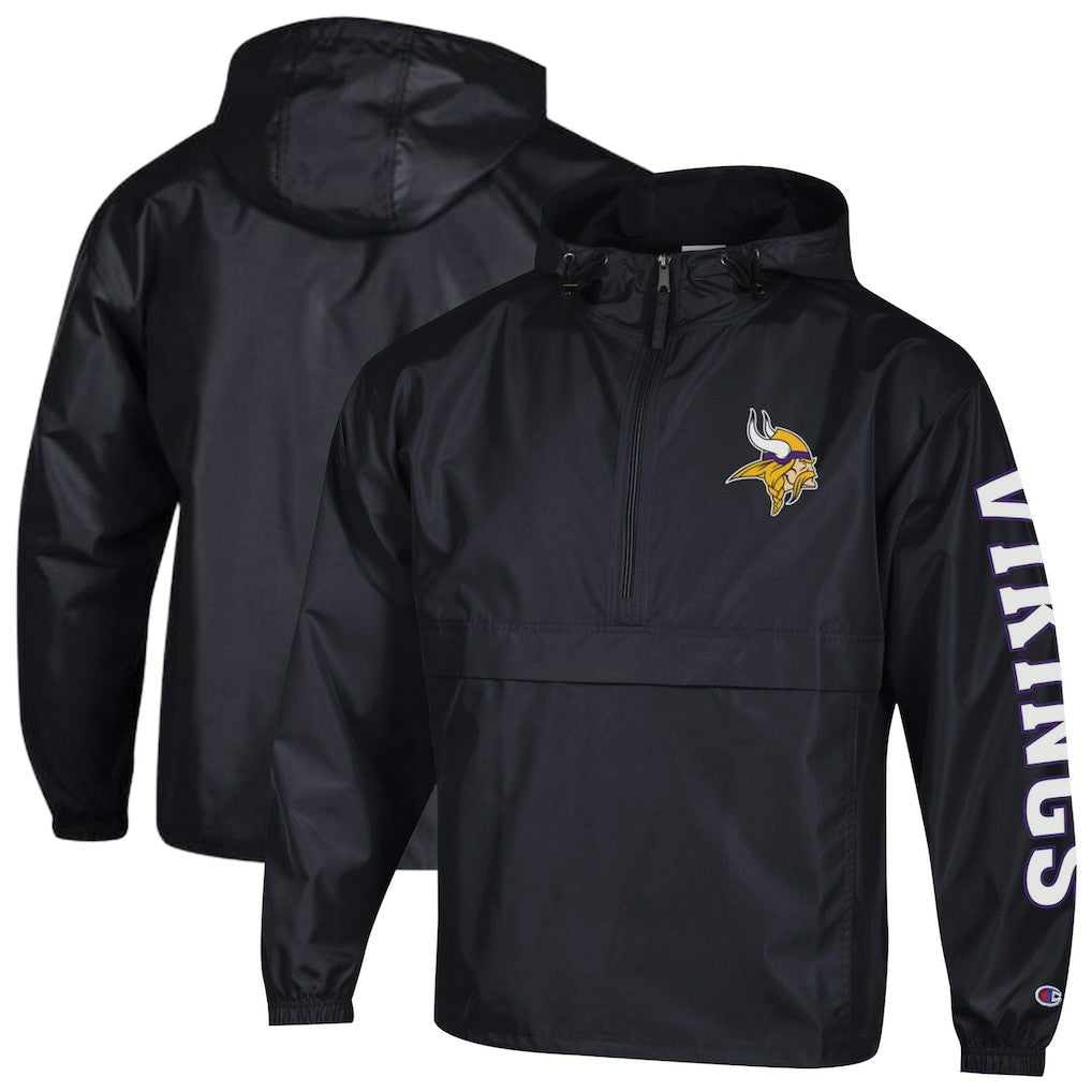 NFL Minnesota Vikings Packable Windbreaker Half-Zip Jacket