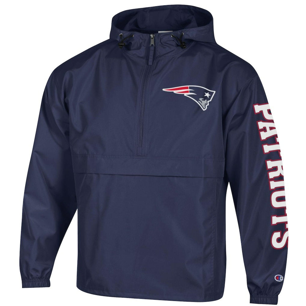 NFL New England Patriots Packable Windbreaker Half-Zip Jacket