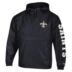 NFL New Orleans Saints Packable Windbreaker Half-Zip Jacket