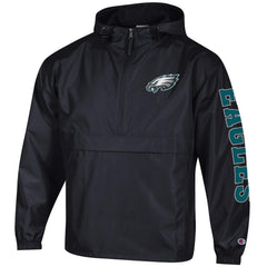 NFL Philadelphia Eagles Packable Windbreaker Half-Zip Jacket