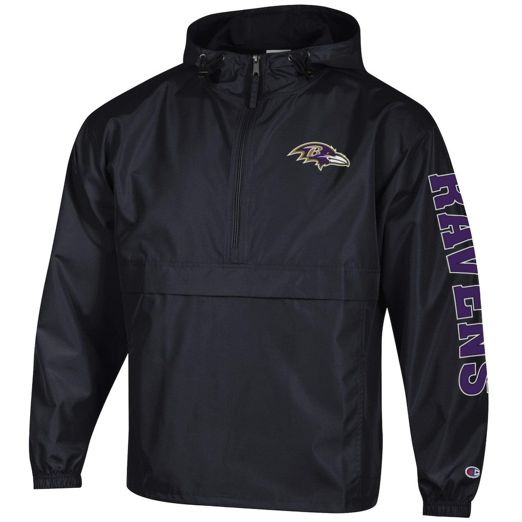 NFL Baltimore Ravens Packable Windbreaker Half-Zip Jacket
