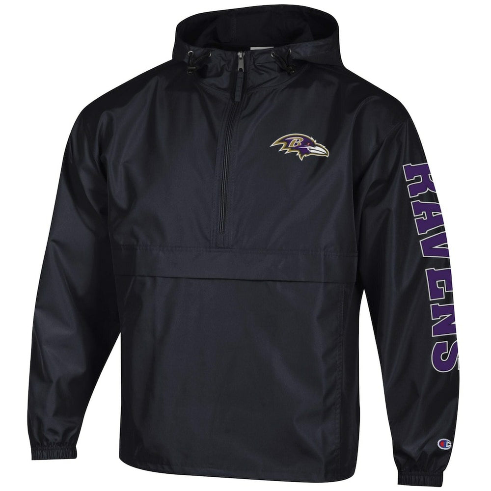NFL Baltimore Ravens Packable Windbreaker Half-Zip Jacket