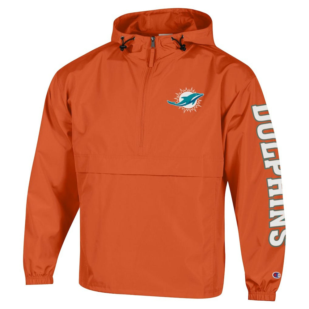 NFL Miami Dolphins Packable Windbreaker Half-Zip Jacket