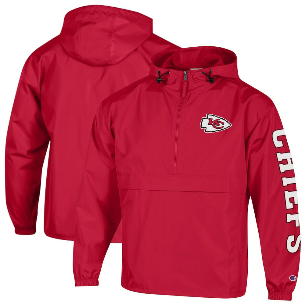 NFL Kansas City Chiefs Packable Windbreaker Half-Zip Jacket