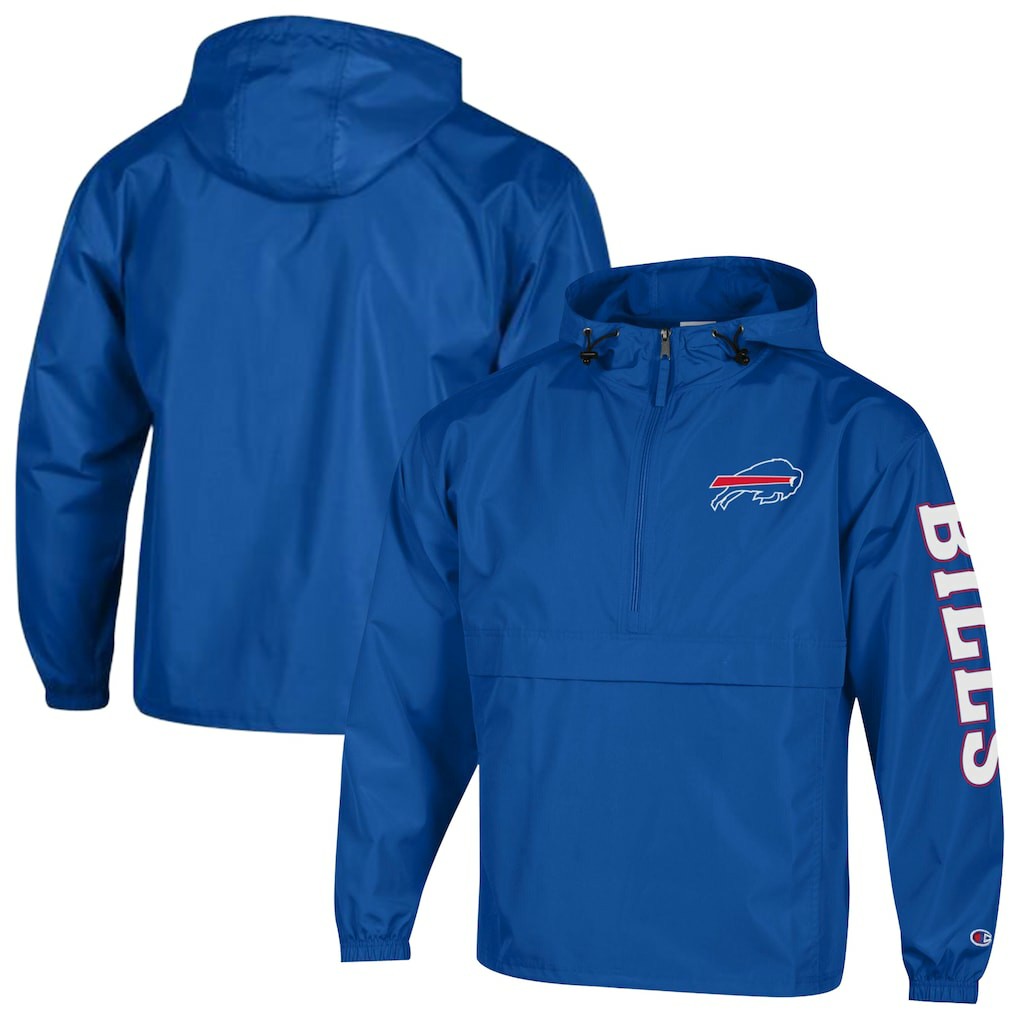 NFL Buffalo Bills Packable Windbreaker Half-Zip Jacket