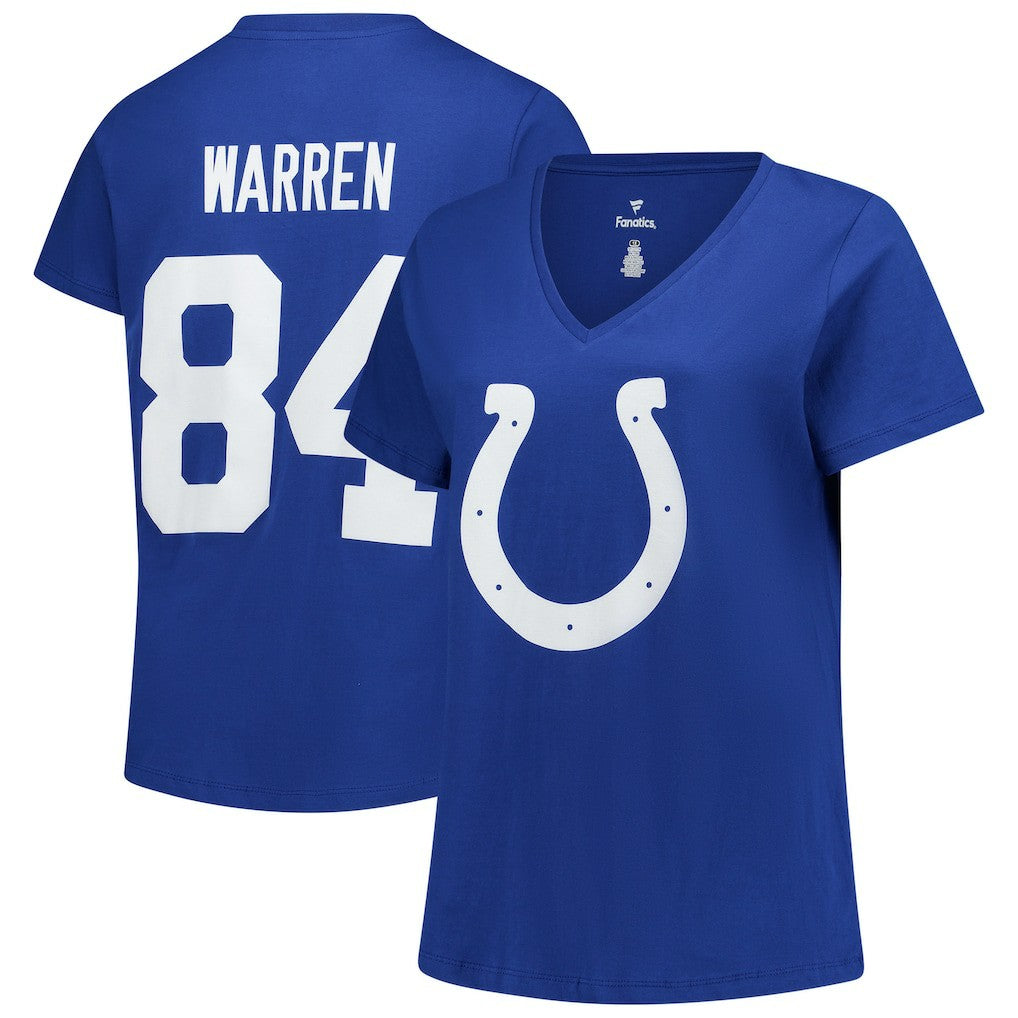 NFL Indianapolis Colts Tyler Warren  Women's Plus Size Name & Number V-Neck T-Shirt