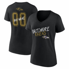 NFL Baltimore Ravens Women's Hustle Personalized Name & Number V-Neck T-Shirt