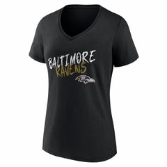 NFL Baltimore Ravens Women's Hustle Personalized Name & Number V-Neck T-Shirt