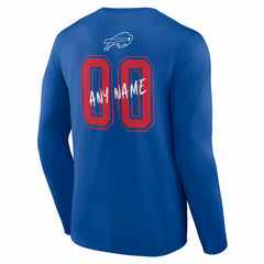 NFL Buffalo Bills Hustle Personalized Name & Number Long Sleeve T-Shirt