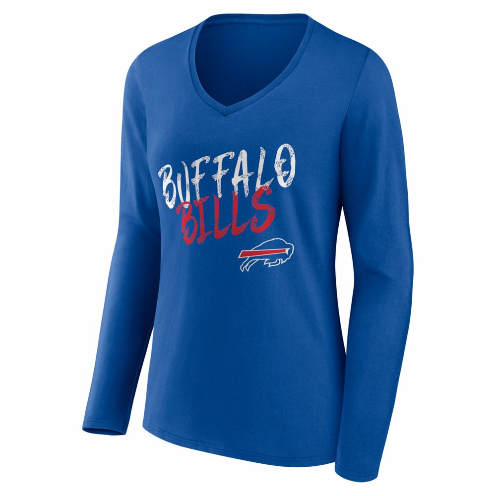 NFL Buffalo Bills Women's Hustle Personalized Name & Number Long Sleeve V-Neck T-Shirt