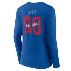 NFL Buffalo Bills Women's Hustle Personalized Name & Number Long Sleeve V-Neck T-Shirt
