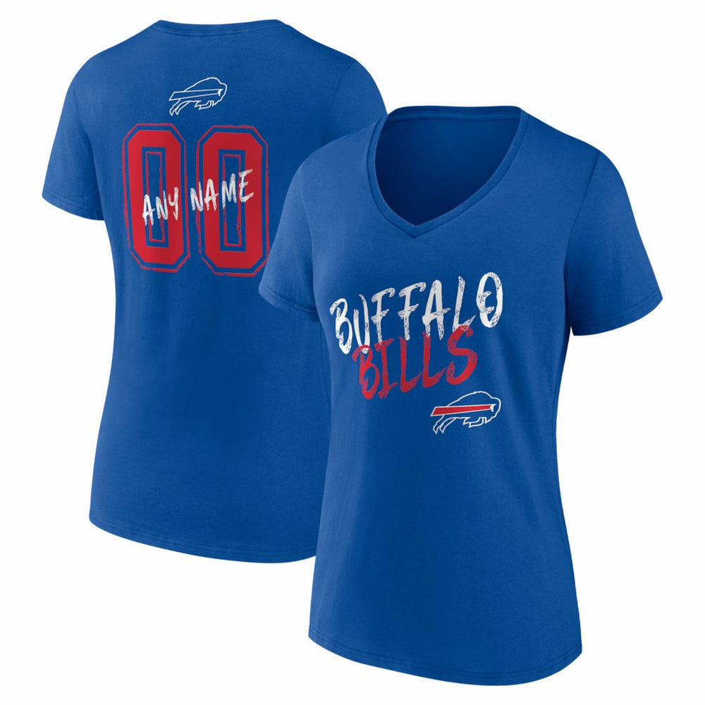 NFL Buffalo Bills Women's Hustle Personalized Name & Number V-Neck T-Shirt