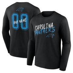 NFL Carolina Panthers Hustle Personalized Name & Number Long Sleeve T-Shirt