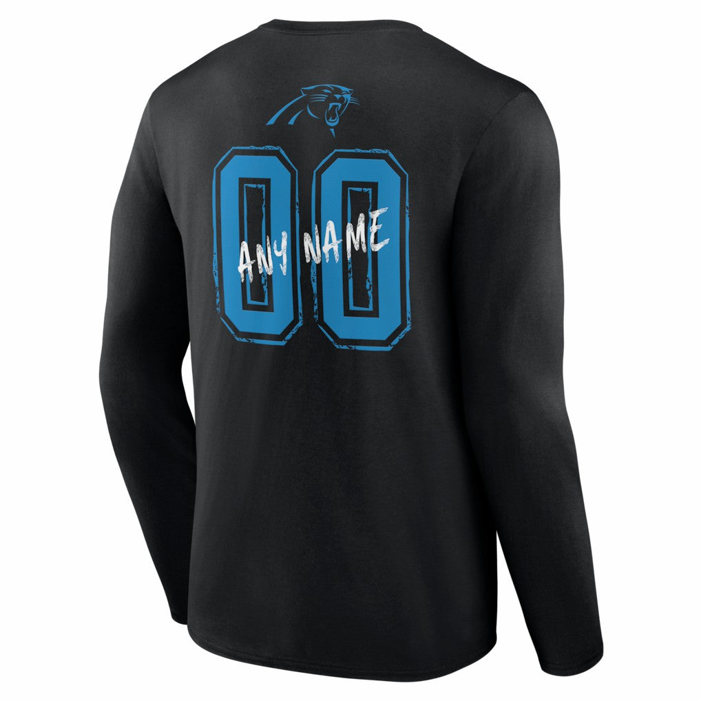 NFL Carolina Panthers Hustle Personalized Name & Number Long Sleeve T-Shirt