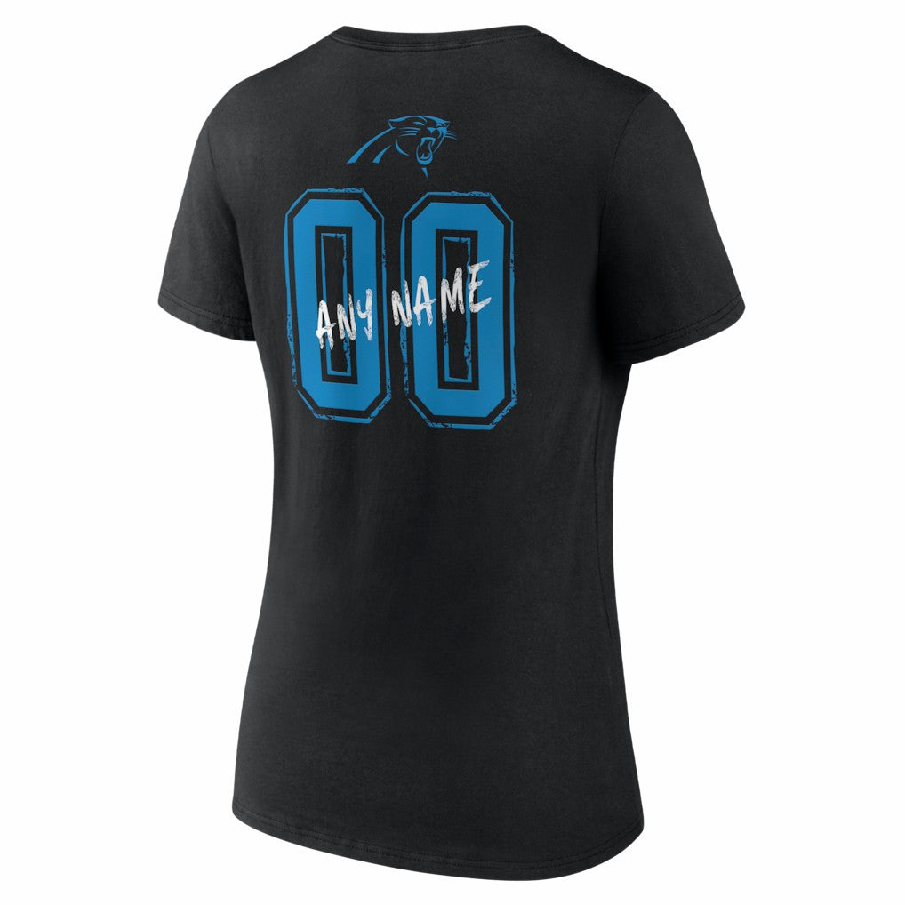 NFL Carolina Panthers Women's Hustle Personalized Name & Number V-Neck T-Shirt