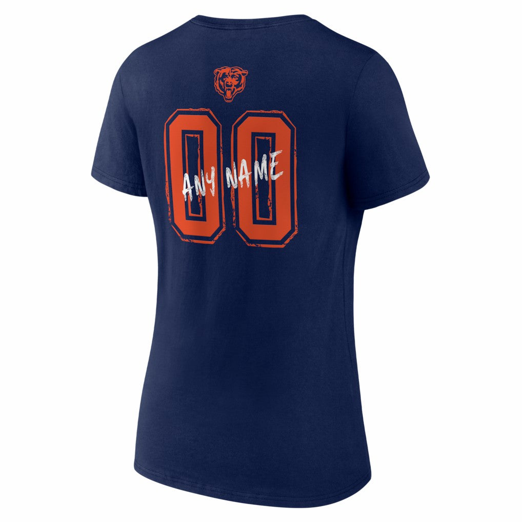NFL Chicago Bears Women's Hustle Personalized Name & Number V-Neck T-Shirt