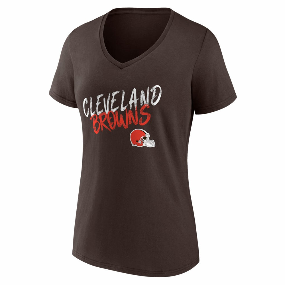 NFL Cleveland Browns Women's Hustle Personalized Name & Number V-Neck T-Shirt