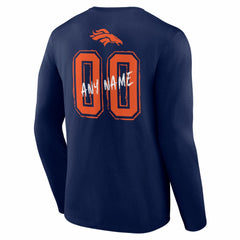 NFL Denver Broncos Hustle Personalized Name & Number Long Sleeve T-Shirt