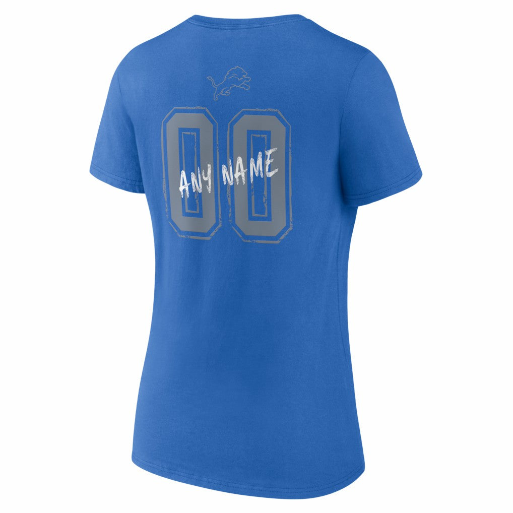NFL Detroit Lions Women's Hustle Personalized Name & Number V-Neck T-Shirt