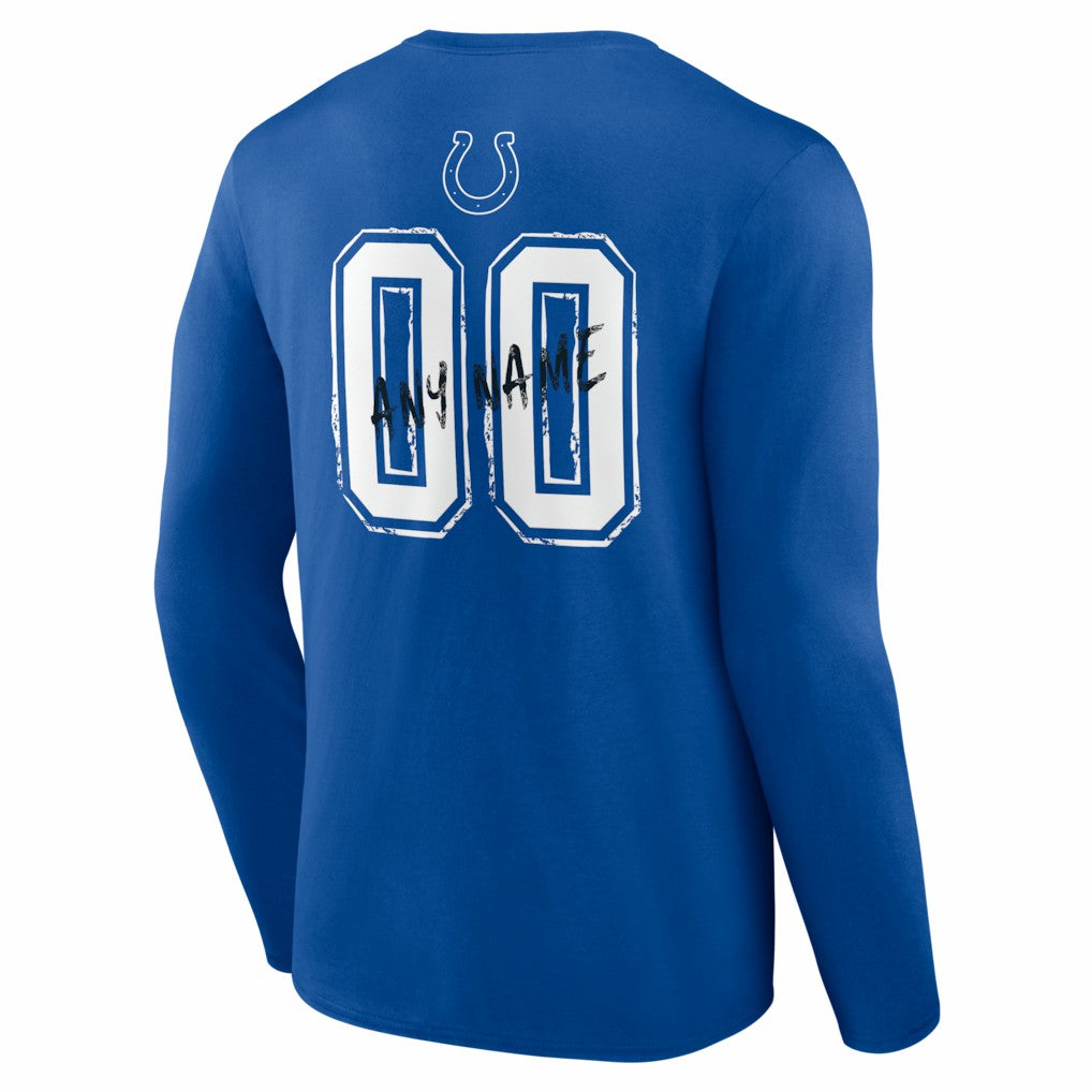 NFL Indianapolis Colts Hustle Personalized Name & Number Long Sleeve T-Shirt
