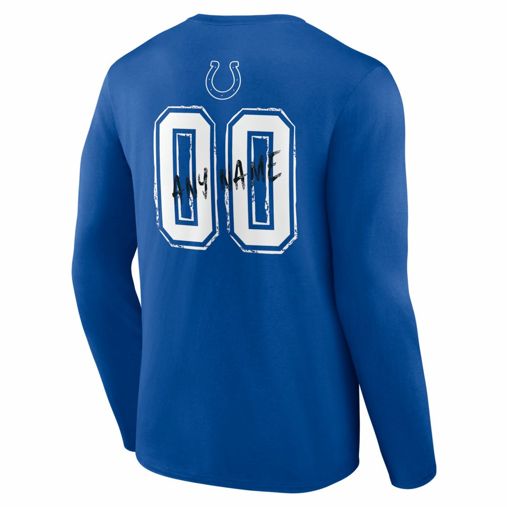 NFL Indianapolis Colts Hustle Personalized Name & Number Long Sleeve T-Shirt