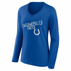 NFL Indianapolis Colts Women's Hustle Personalized Name & Number Long Sleeve V-Neck T-Shirt