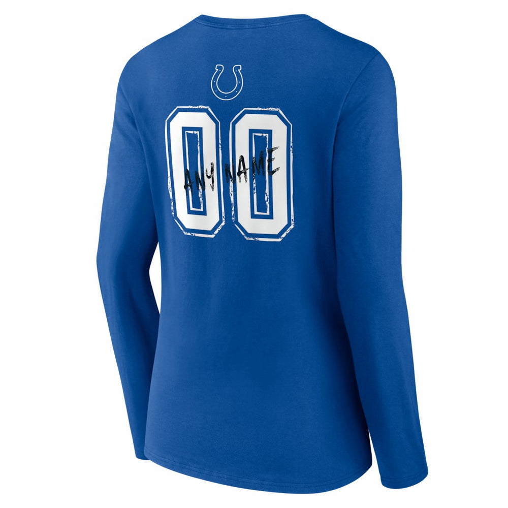 NFL Indianapolis Colts Women's Hustle Personalized Name & Number Long Sleeve V-Neck T-Shirt
