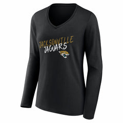 NFL Jacksonville Jaguars Women's Hustle Personalized Name & Number Long Sleeve V-Neck T-Shirt