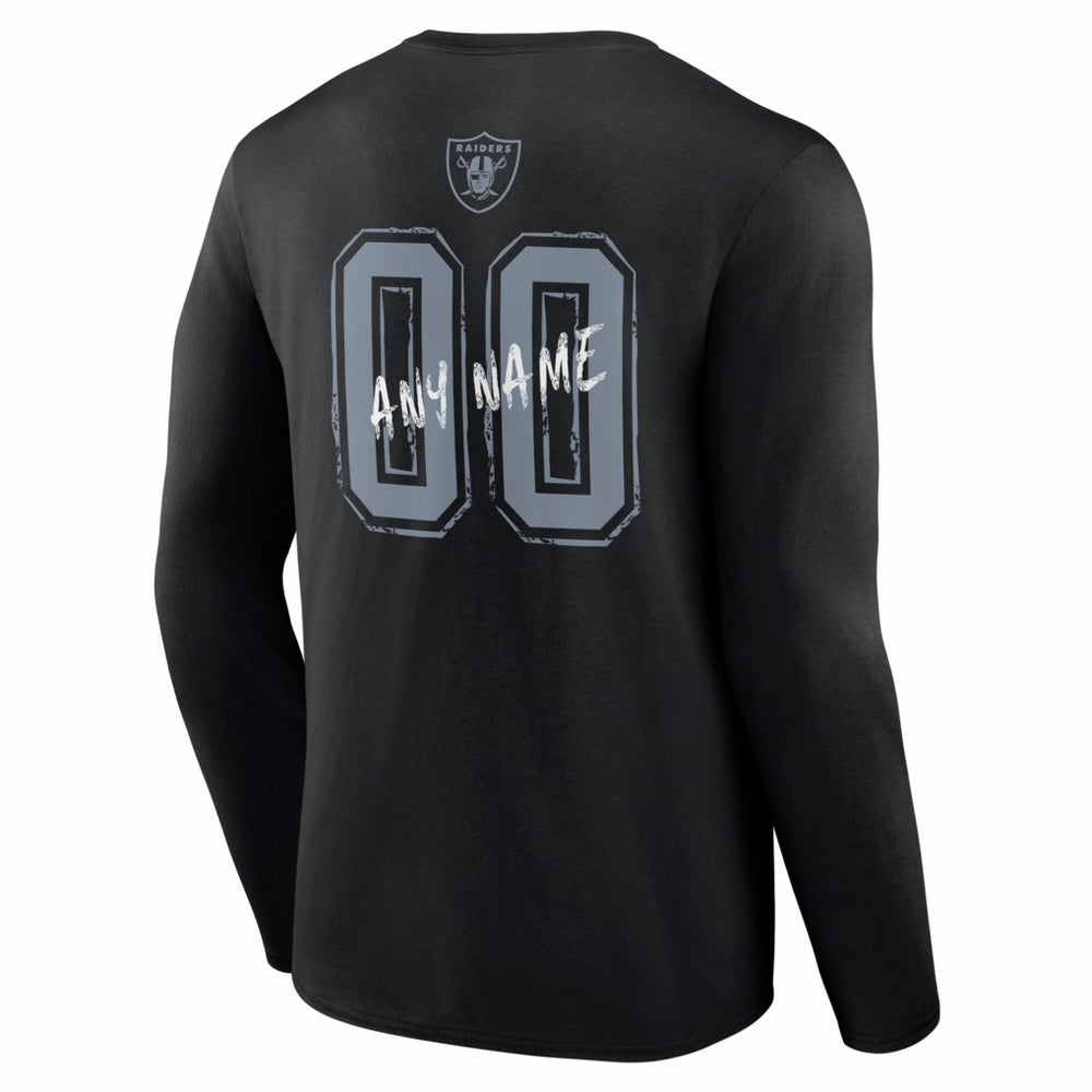 NFL Las Vegas Raiders Hustle Personalized Name & Number Long Sleeve T-Shirt