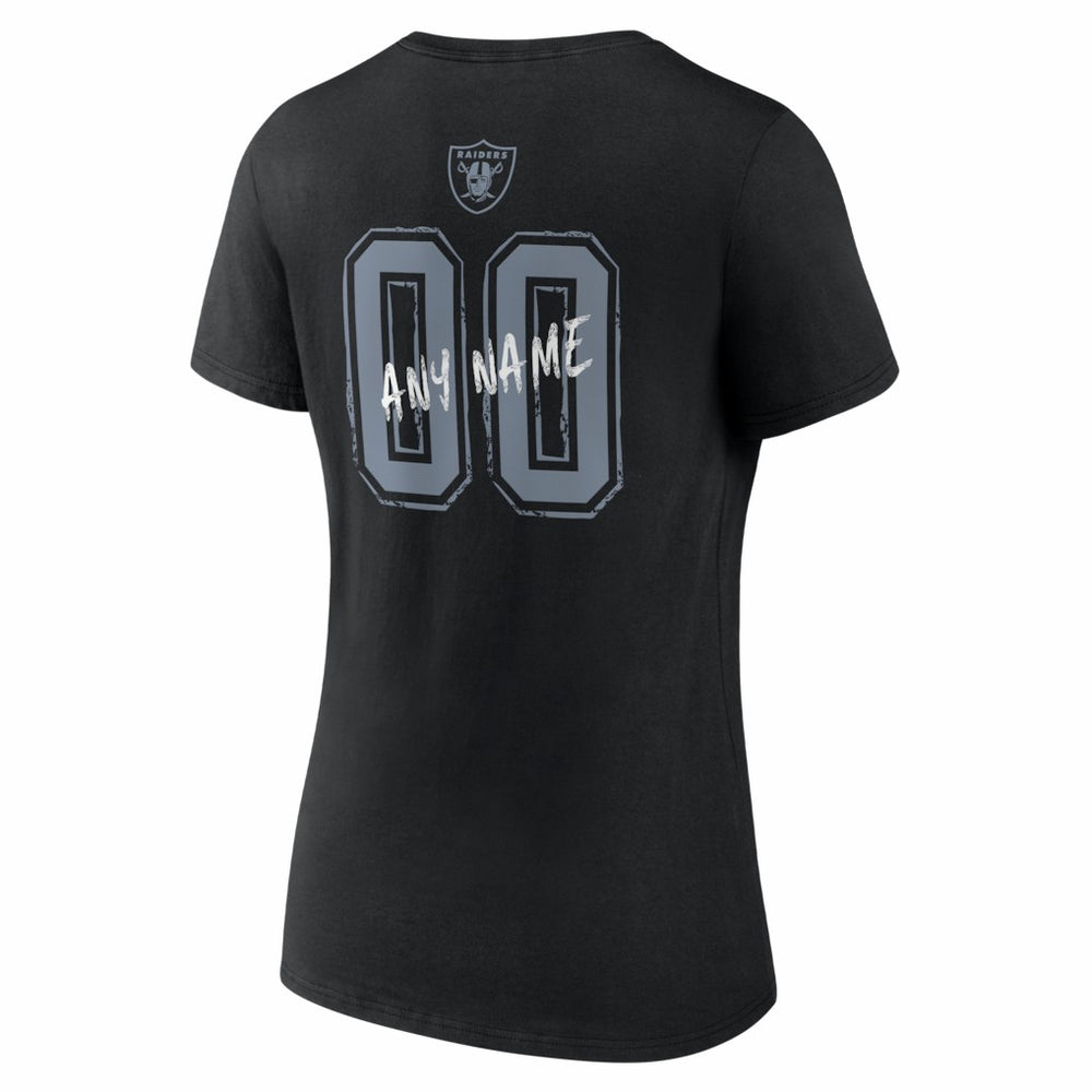 NFL Las Vegas Raiders Women's Hustle Personalized Name & Number V-Neck T-Shirt