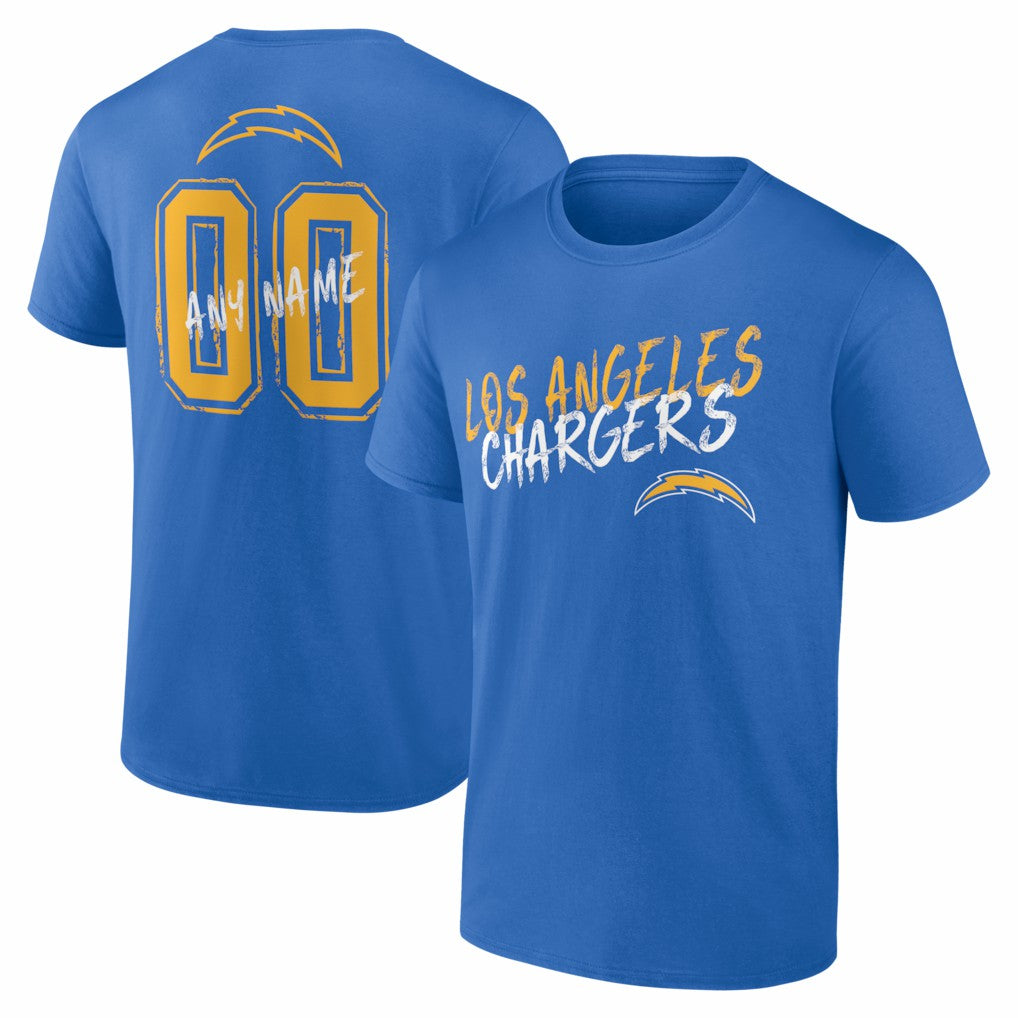 NFL Los Angeles Chargers Hustle Personalized Name & Number T-Shirt