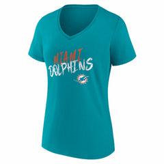 NFL Miami Dolphins Women's Hustle Personalized Name & Number V-Neck T-Shirt