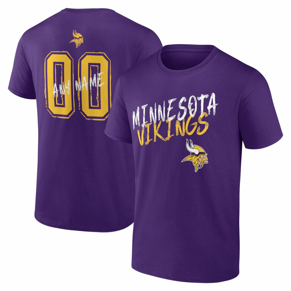 NFL Minnesota Vikings Hustle Personalized Name & Number T-Shirt