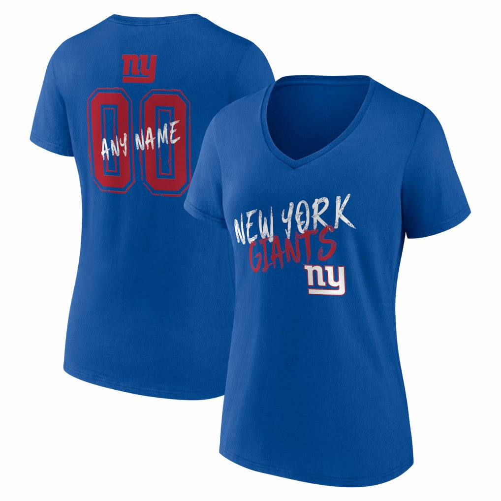 NFL New York Giants Women's Hustle Personalized Name & Number V-Neck T-Shirt