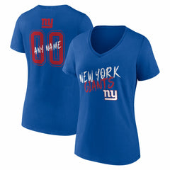 NFL New York Giants Women's Hustle Personalized Name & Number V-Neck T-Shirt