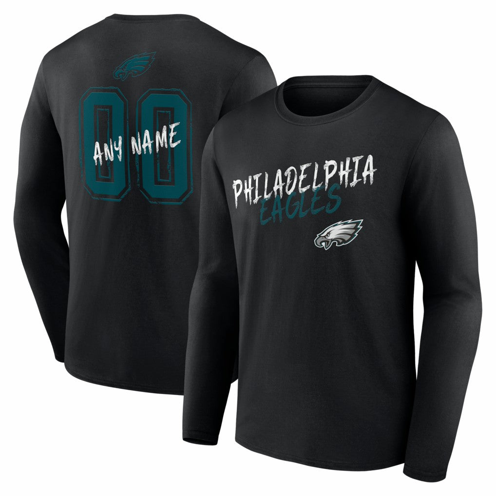 NFL Philadelphia Eagles Hustle Personalized Name & Number Long Sleeve T-Shirt