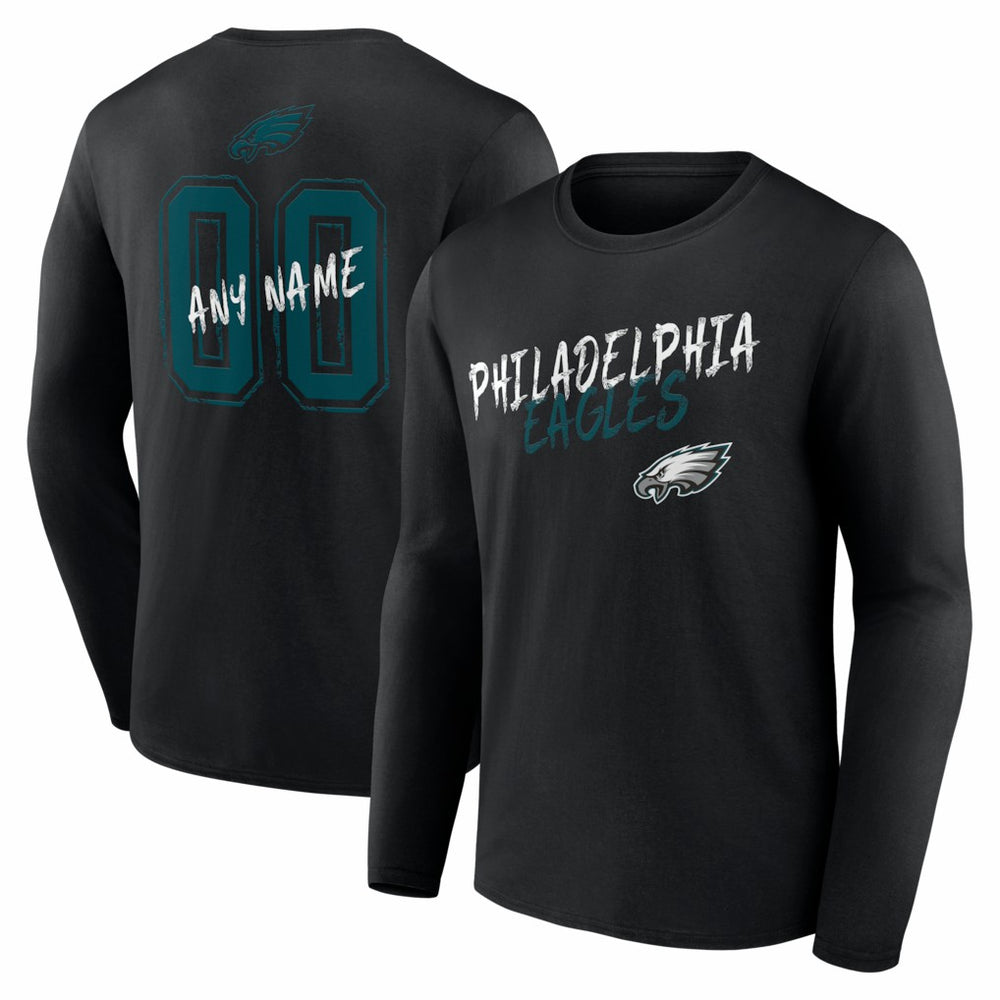 NFL Philadelphia Eagles Hustle Personalized Name & Number Long Sleeve T-Shirt