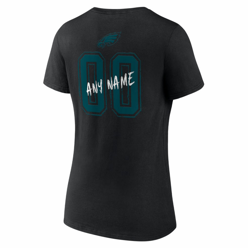 NFL Philadelphia Eagles Women's Hustle Personalized Name & Number V-Neck T-Shirt